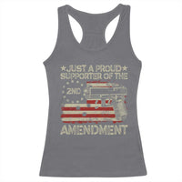 Just A Proud Supporter Of The 2nd Amendment Racerback Tank Top Gun Owner American Flag - Wonder Print Shop