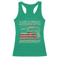 Just A Proud Supporter Of The 2nd Amendment Racerback Tank Top Gun Owner American Flag - Wonder Print Shop