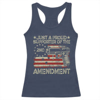 Just A Proud Supporter Of The 2nd Amendment Racerback Tank Top Gun Owner American Flag - Wonder Print Shop