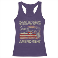 Just A Proud Supporter Of The 2nd Amendment Racerback Tank Top Gun Owner American Flag - Wonder Print Shop