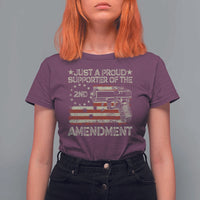 Just A Proud Supporter Of The 2nd Amendment T Shirt For Women Gun Owner American Flag - Wonder Print Shop