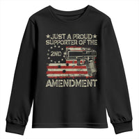Just A Proud Supporter Of The 2nd Amendment Youth Sweatshirt Gun Owner American Flag - Wonder Print Shop