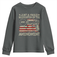 Just A Proud Supporter Of The 2nd Amendment Youth Sweatshirt Gun Owner American Flag - Wonder Print Shop