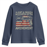 Just A Proud Supporter Of The 2nd Amendment Youth Sweatshirt Gun Owner American Flag - Wonder Print Shop