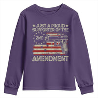 Just A Proud Supporter Of The 2nd Amendment Youth Sweatshirt Gun Owner American Flag - Wonder Print Shop