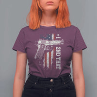 I 2nd That Second Amendment T Shirt For Women Pro Gun American Flag Patriotic - Wonder Print Shop