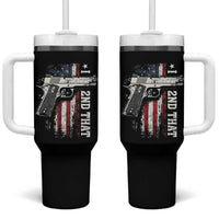 I 2nd That Second Amendment Tumbler With Handle Pro Gun American Flag Patriotic - Wonder Print Shop