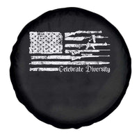 Funny Pro Gun Celebrate Diversity Spare Tire Cover 2nd Amendment Vintage American Flag - Wonder Print Shop