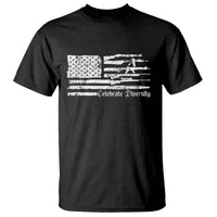Funny Pro Gun Celebrate Diversity T Shirt 2nd Amendment Vintage American Flag - Wonder Print Shop