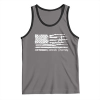 Funny Pro Gun Celebrate Diversity Tank Top 2nd Amendment Vintage American Flag - Wonder Print Shop