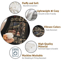 It Only Offends You Until The Day It Defends You Throw Blanket Pro Gun American Flag - Wonder Print Shop