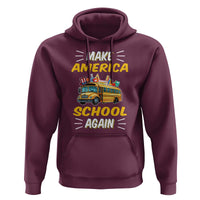 Funny Back To School Hoodie Make America School Again USA Top Hat Yellow Bus - Wonder Print Shop