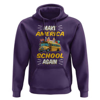 Funny Back To School Hoodie Make America School Again USA Top Hat Yellow Bus - Wonder Print Shop