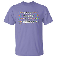 Happy First Day Of School T Shirt Student Teacher Bracelet Retro Groove - Wonder Print Shop