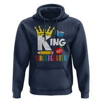 King Of Kindergarten Hoodie Back To School Crown Apple Pen Book - Wonder Print Shop