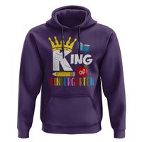 King Of Kindergarten Hoodie Back To School Crown Apple Pen Book - Wonder Print Shop