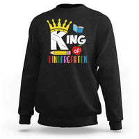 King Of Kindergarten Sweatshirt Back To School Crown Apple Pen Book - Wonder Print Shop