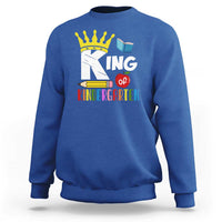 King Of Kindergarten Sweatshirt Back To School Crown Apple Pen Book - Wonder Print Shop