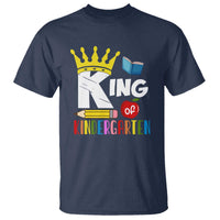 King Of Kindergarten T Shirt Back To School Crown Apple Pen Book - Wonder Print Shop