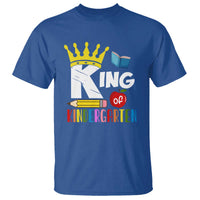 King Of Kindergarten T Shirt Back To School Crown Apple Pen Book - Wonder Print Shop