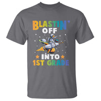 Funny Back To School Space T Shirt Blastin' Off Into 1st Grade Astronaut Rocket - Wonder Print Shop