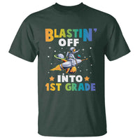 Funny Back To School Space T Shirt Blastin' Off Into 1st Grade Astronaut Rocket - Wonder Print Shop