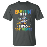 Funny Back To School Space T Shirt Blastin' Off Into 1st Grade Astronaut Rocket - Wonder Print Shop