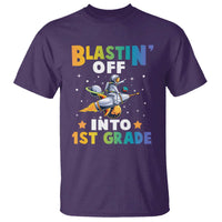 Funny Back To School Space T Shirt Blastin' Off Into 1st Grade Astronaut Rocket - Wonder Print Shop