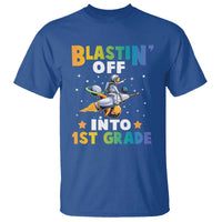 Funny Back To School Space T Shirt Blastin' Off Into 1st Grade Astronaut Rocket - Wonder Print Shop