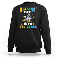 Funny Back To School Space Sweatshirt Blastin' Off Into 2nd Grade Astronaut Rocket - Wonder Print Shop