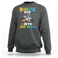 Funny Back To School Space Sweatshirt Blastin' Off Into 3rd Grade Astronaut Rocket - Wonder Print Shop