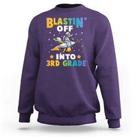 Funny Back To School Space Sweatshirt Blastin' Off Into 3rd Grade Astronaut Rocket - Wonder Print Shop