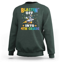 Funny Back To School Space Sweatshirt Blastin' Off Into 4th Grade Astronaut Rocket - Wonder Print Shop