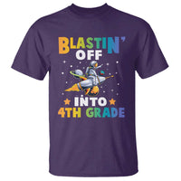 Funny Back To School Space T Shirt Blastin' Off Into 4th Grade Astronaut Rocket - Wonder Print Shop