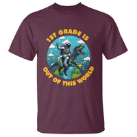 Funny Back To School Space T Shirt 2ND Grade Is Out Of This World Dinosaur Astronaut Planet - Wonder Print Shop
