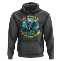 Funny Back To School Space Hoodie 3RD Grade Is Out Of This World Dinosaur Astronaut Planet - Wonder Print Shop