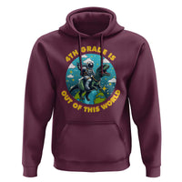 Funny Back To School Space Hoodie 4TH Grade Is Out Of This World Dinosaur Astronaut Planet - Wonder Print Shop