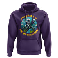 Funny Back To School Space Hoodie 4TH Grade Is Out Of This World Dinosaur Astronaut Planet - Wonder Print Shop