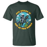Funny Back To School Space T Shirt 4TH Grade Is Out Of This World Dinosaur Astronaut Planet - Wonder Print Shop