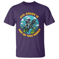 Funny Back To School Space T Shirt 4TH Grade Is Out Of This World Dinosaur Astronaut Planet - Wonder Print Shop