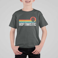 Funny Hops Craft Beer Lover T Shirt For Kid Hoptimistic Retro Vintage Home Brewing - Wonder Print Shop