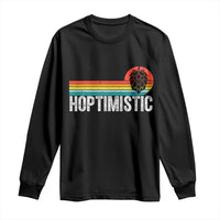 Funny Hops Craft Beer Lover Long Sleeve Shirt Hoptimistic Retro Vintage Home Brewing - Wonder Print Shop