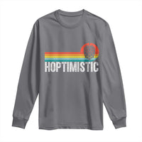 Funny Hops Craft Beer Lover Long Sleeve Shirt Hoptimistic Retro Vintage Home Brewing - Wonder Print Shop
