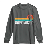 Funny Hops Craft Beer Lover Long Sleeve Shirt Hoptimistic Retro Vintage Home Brewing - Wonder Print Shop