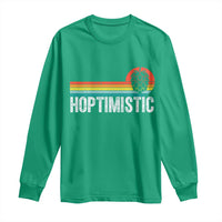 Funny Hops Craft Beer Lover Long Sleeve Shirt Hoptimistic Retro Vintage Home Brewing - Wonder Print Shop
