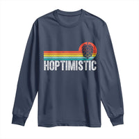 Funny Hops Craft Beer Lover Long Sleeve Shirt Hoptimistic Retro Vintage Home Brewing - Wonder Print Shop