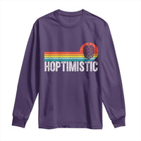Funny Hops Craft Beer Lover Long Sleeve Shirt Hoptimistic Retro Vintage Home Brewing - Wonder Print Shop