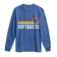 Funny Hops Craft Beer Lover Long Sleeve Shirt Hoptimistic Retro Vintage Home Brewing - Wonder Print Shop