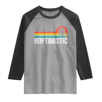 Funny Hops Craft Beer Lover Raglan Shirt Hoptimistic Retro Vintage Home Brewing - Wonder Print Shop