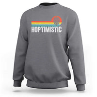 Funny Hops Craft Beer Lover Sweatshirt Hoptimistic Retro Vintage Home Brewing - Wonder Print Shop
